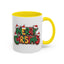 Christmas Mug - Merry Christmas Green Yellow & Red Text Hats