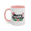 Christmas Mug - Merry Christmas Black Text Hat Cane Misletoe