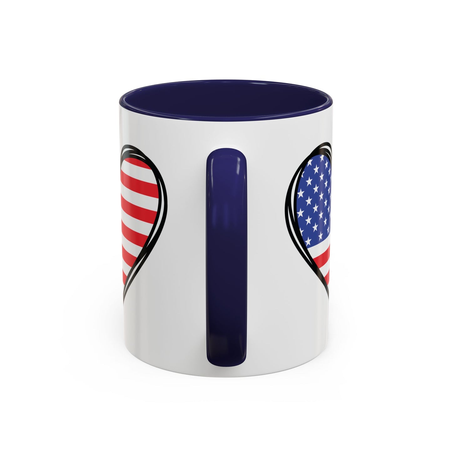 4th of July Mug - USA Flag Heart