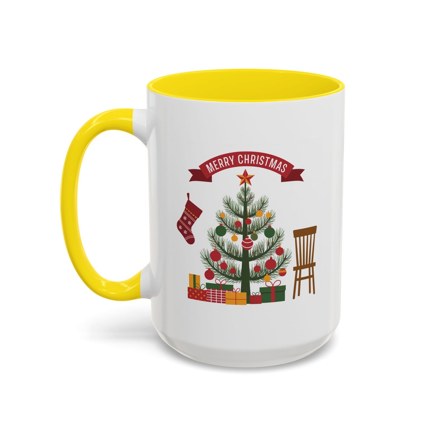 Christmas Mug - Merry Christmas Banner Tree Presents