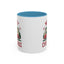 Christmas Mug - Merry Christmas Maroon Text Camper Trees Snowflakes