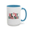 Christmas Mug - Merry Christmas Green & Red Text Santa