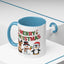 Christmas Mug - Red Green & Gold Text Reindeer Snowman Penguin