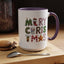 Christmas Mug - Merry Christmas Green Red & Gold Patterned Text