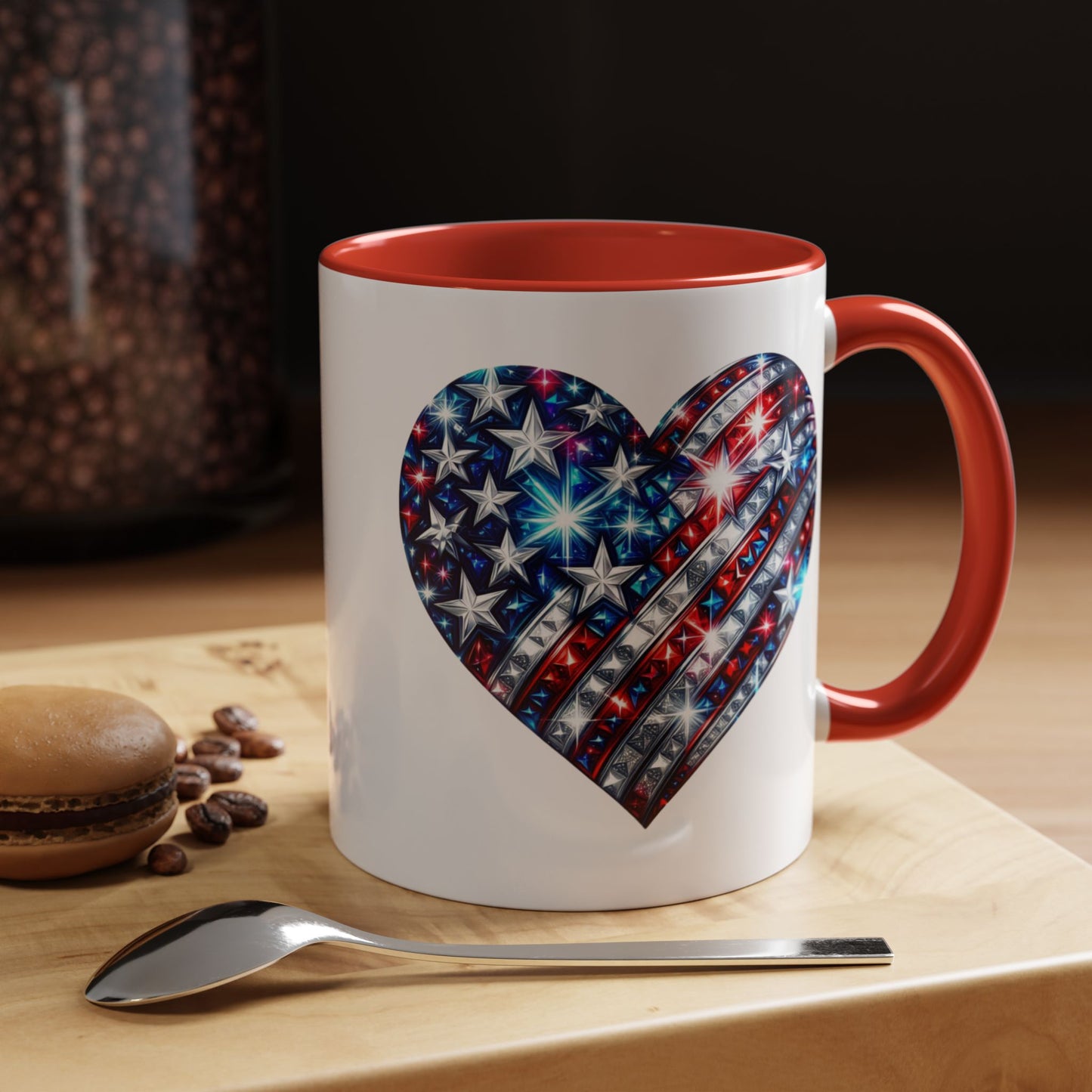 4th of July Mug - USA Sparkle Heart