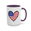 4th of July Mug - USA Flag Heart
