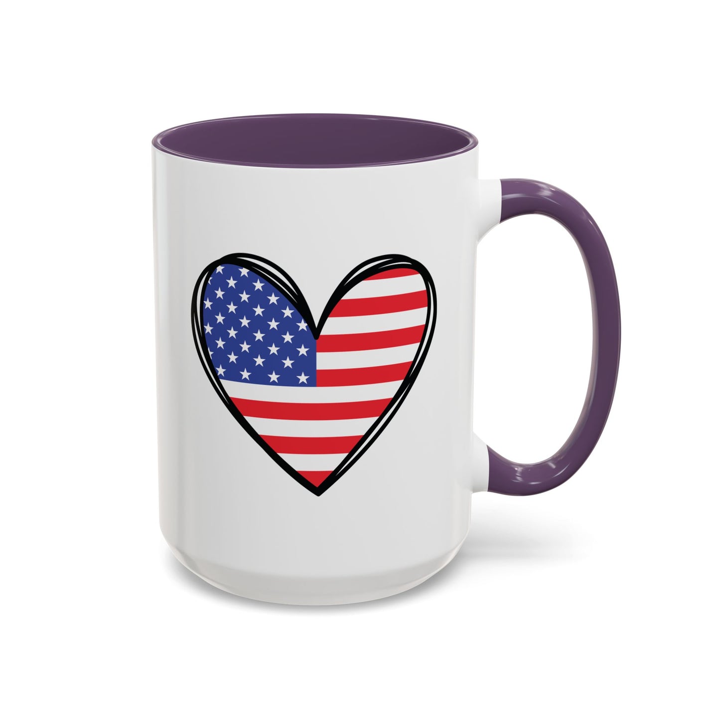 4th of July Mug - USA Flag Heart