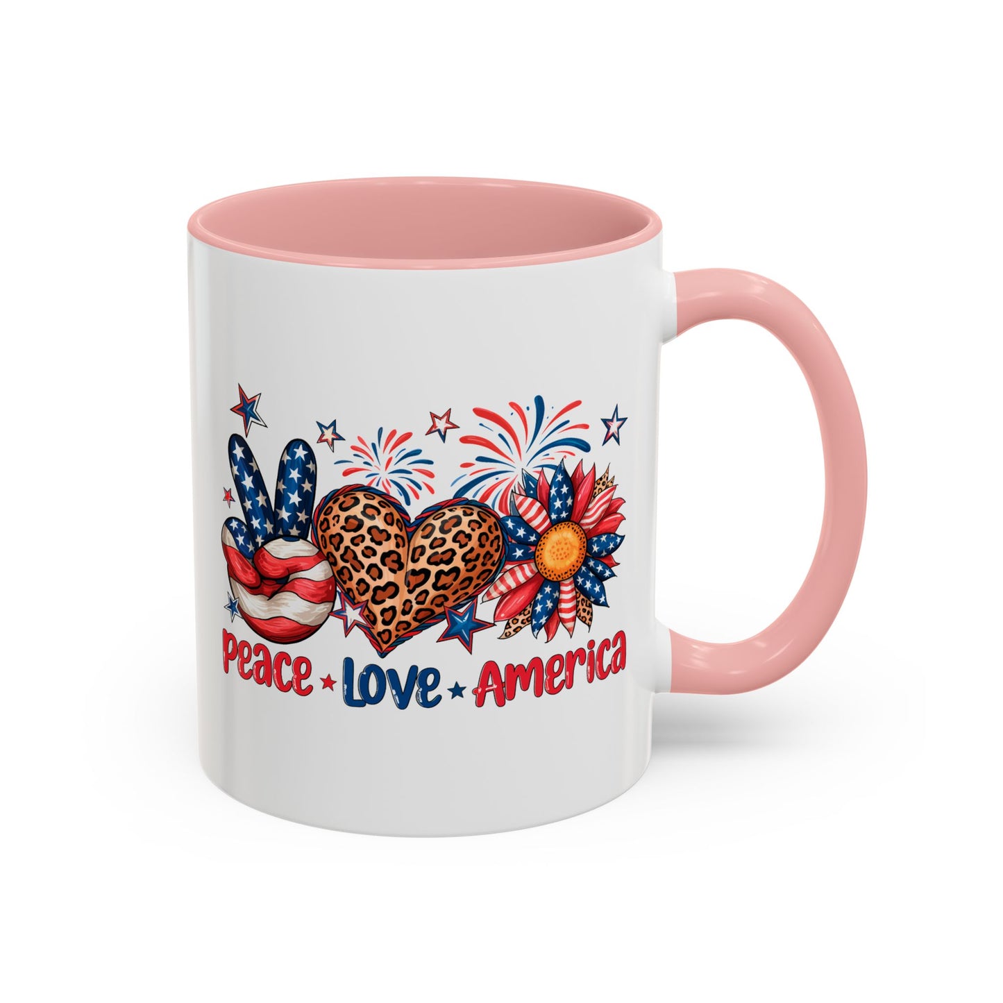 4th of July Mug - Peace Love America