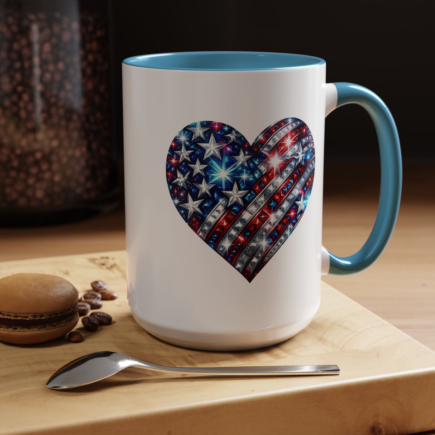 4th of July Mug - USA Sparkle Heart