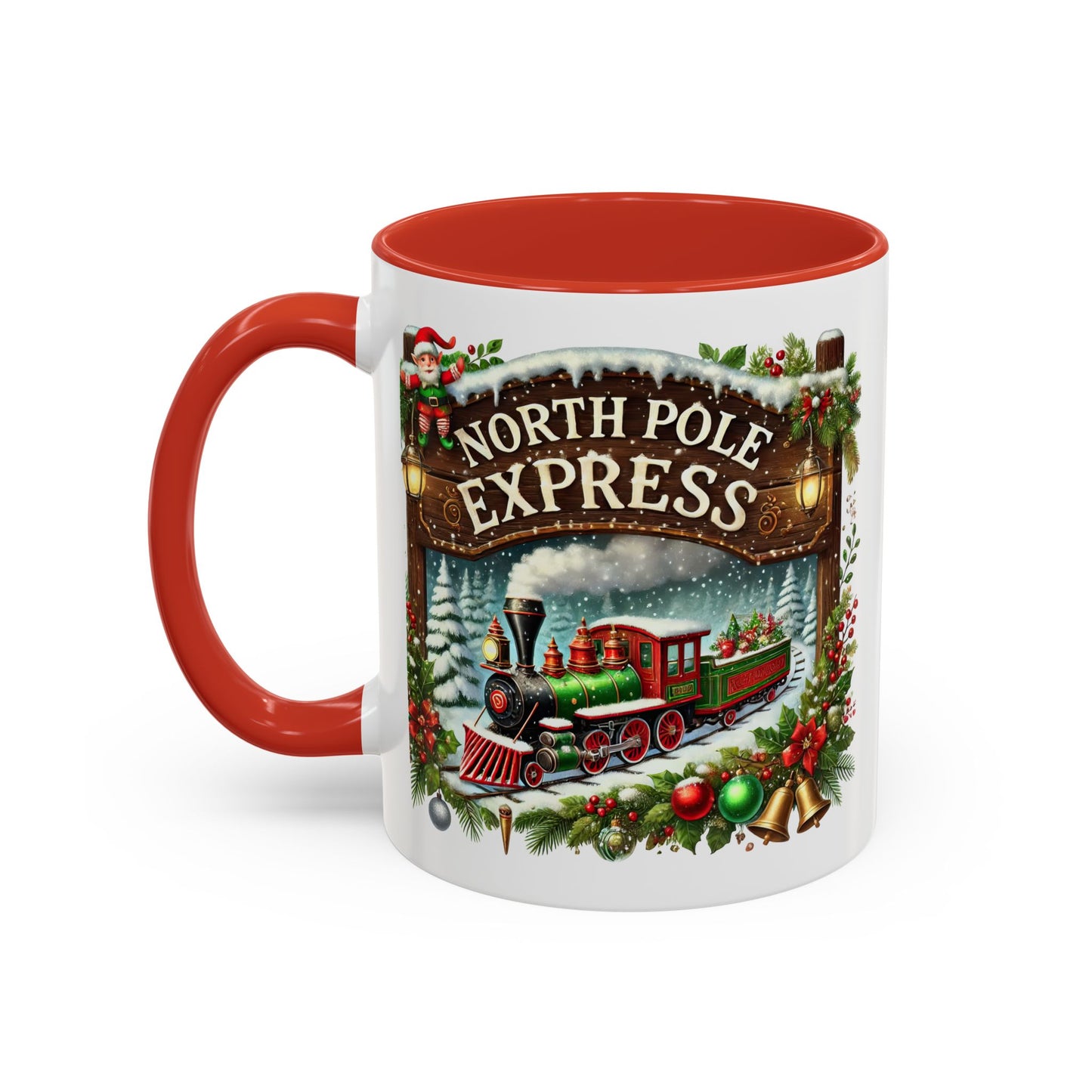 Christmas Mug - North Pole Express Steam Locomotive Ornaments
