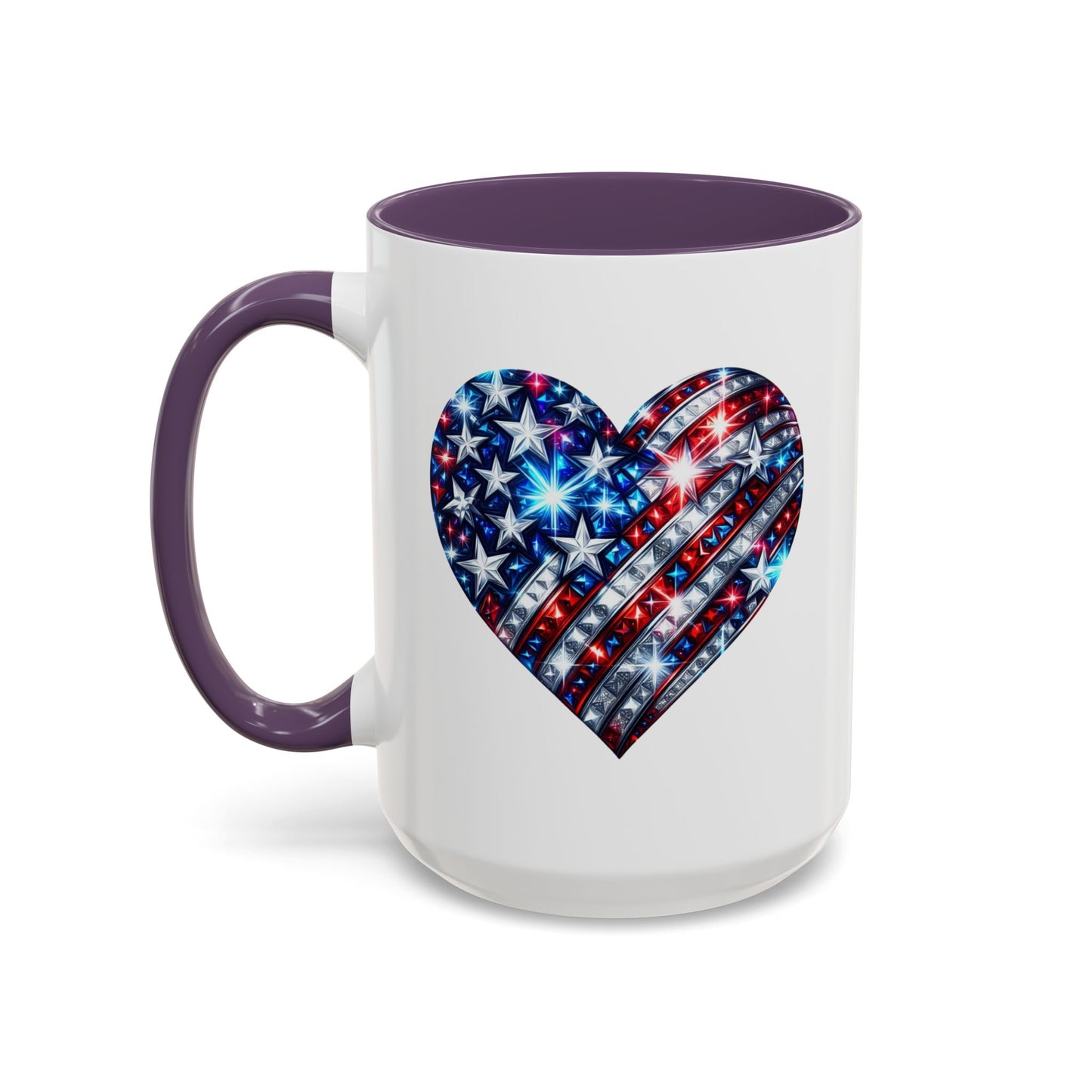 4th of July Mug - USA Sparkle Heart