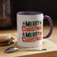 Christmas Mug - Green & Red Text Tree Presents