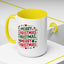 Christmas Mug - Merry Christmas Green & Red Text Trees Hearts Snowflakes Stars