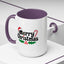 Christmas Mug - Merry Christmas Black Text Hat Candy Cane Mistletoe