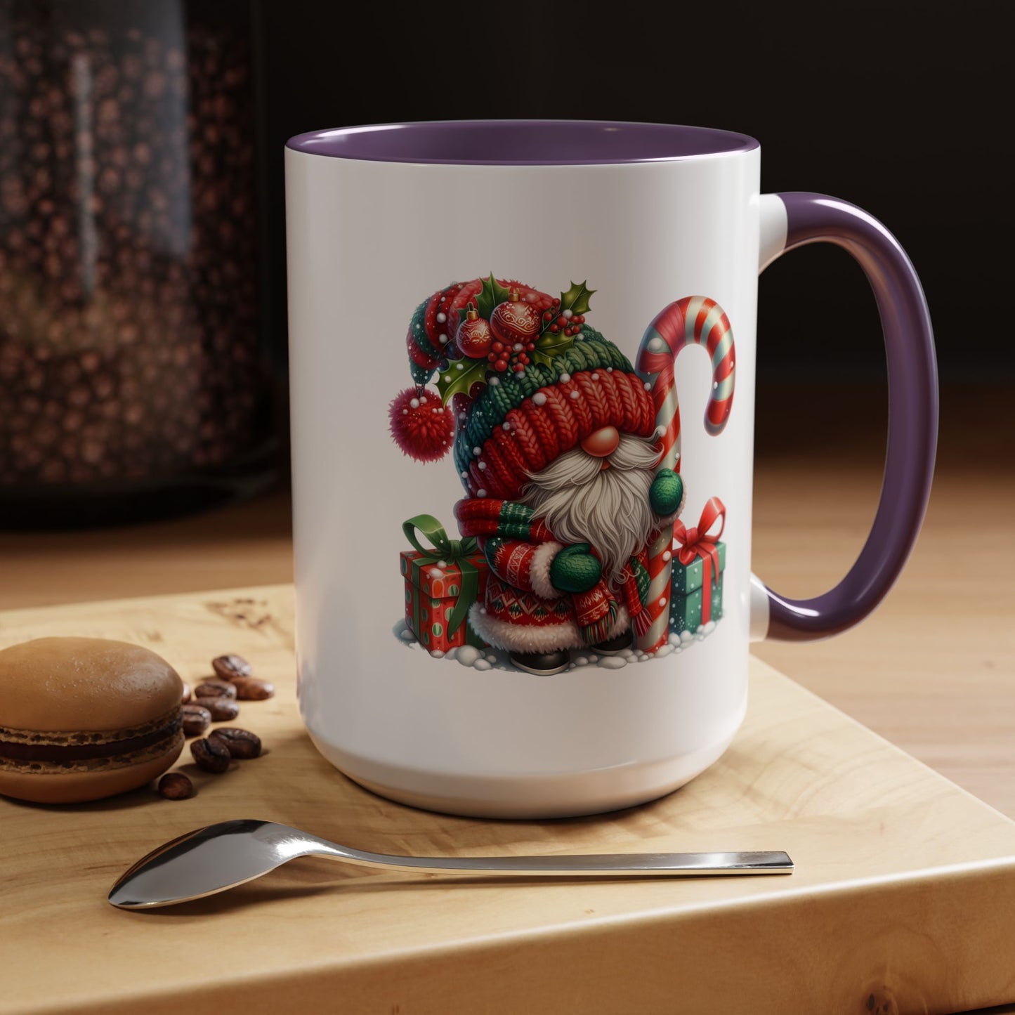 Christmas Mug - Gnome Candy Cane and Presents