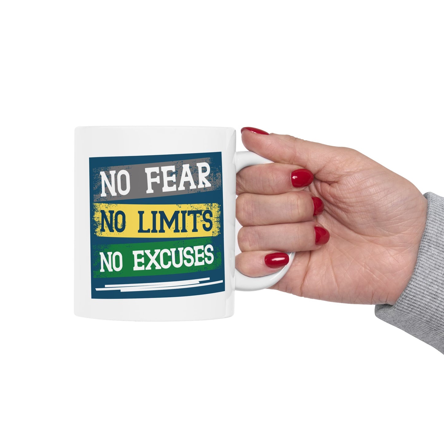 Motivation Mug - No Fear No Limits No Excuses