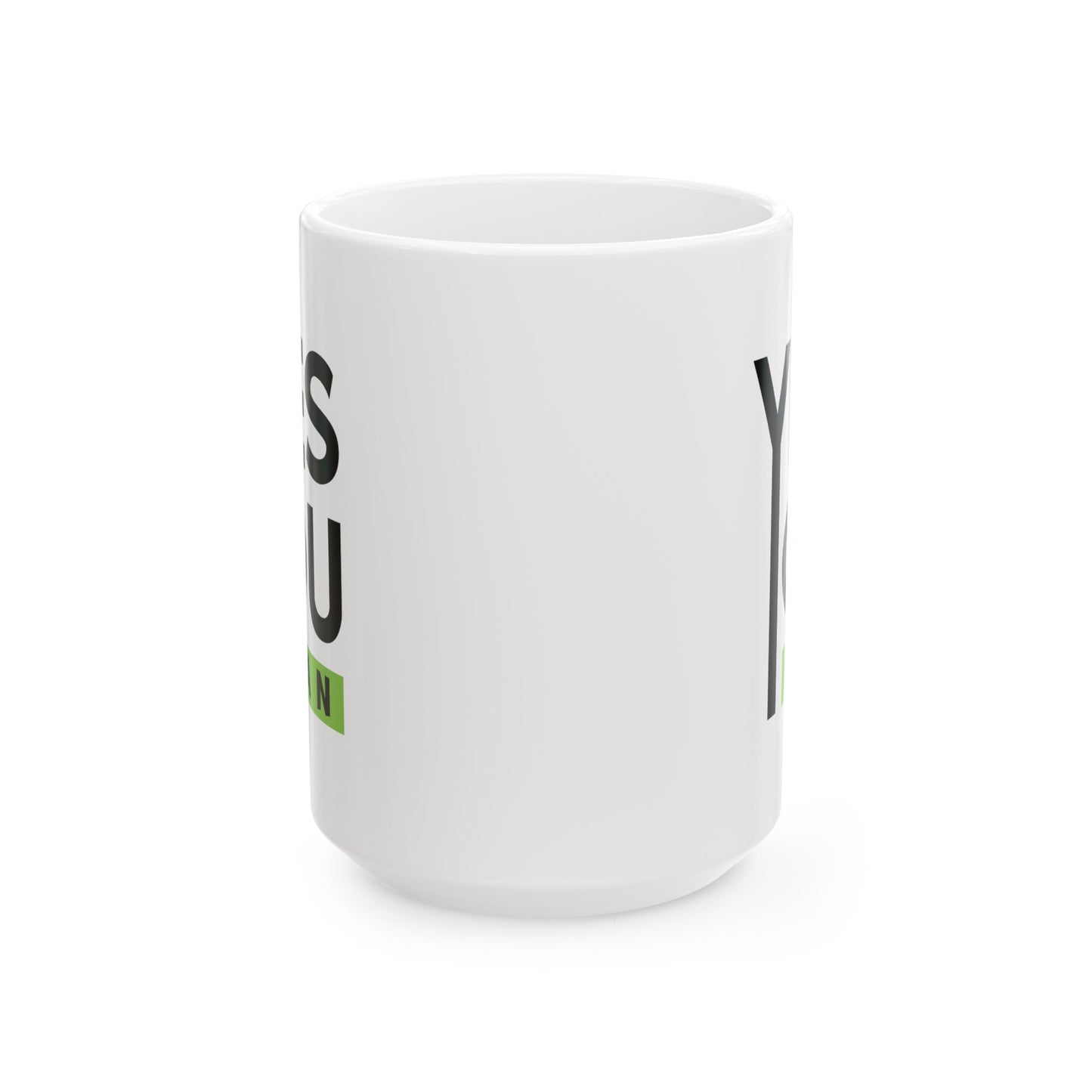 Motivation Mug - Yes You Can Black & Green