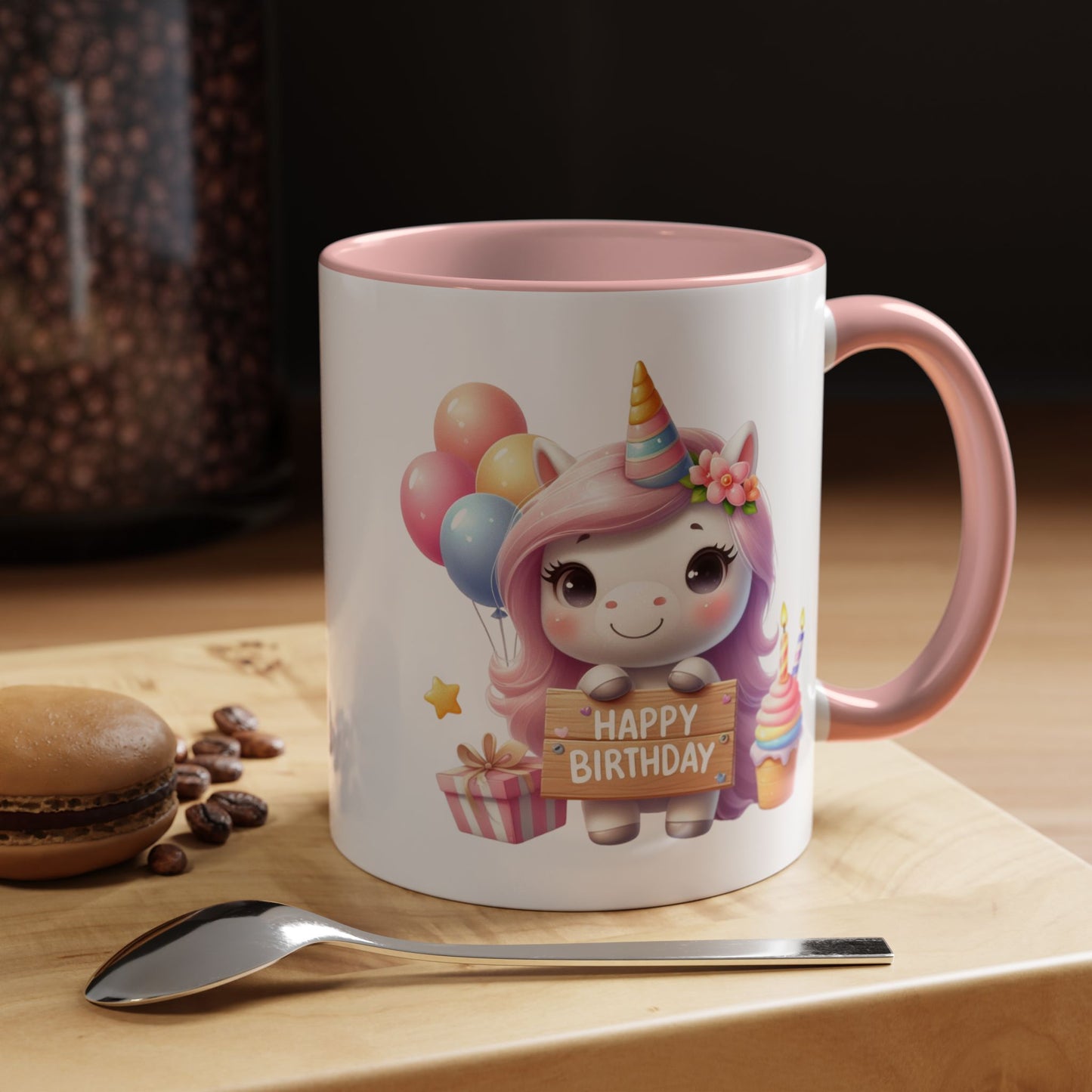 Birthday Mug - Girl Unicorn Happy Birthday Sign 2
