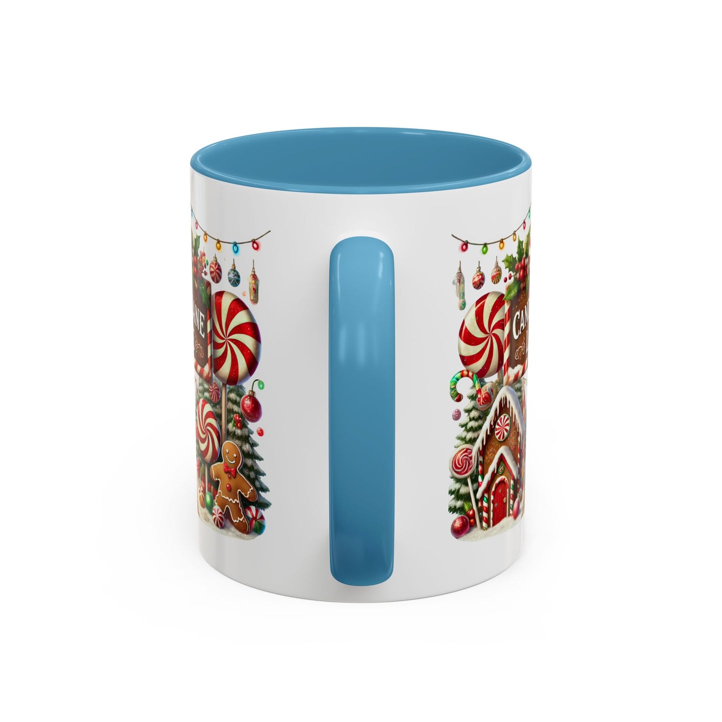 Christmas Mug - Candy Cane Lane White Text Ornaments Candy