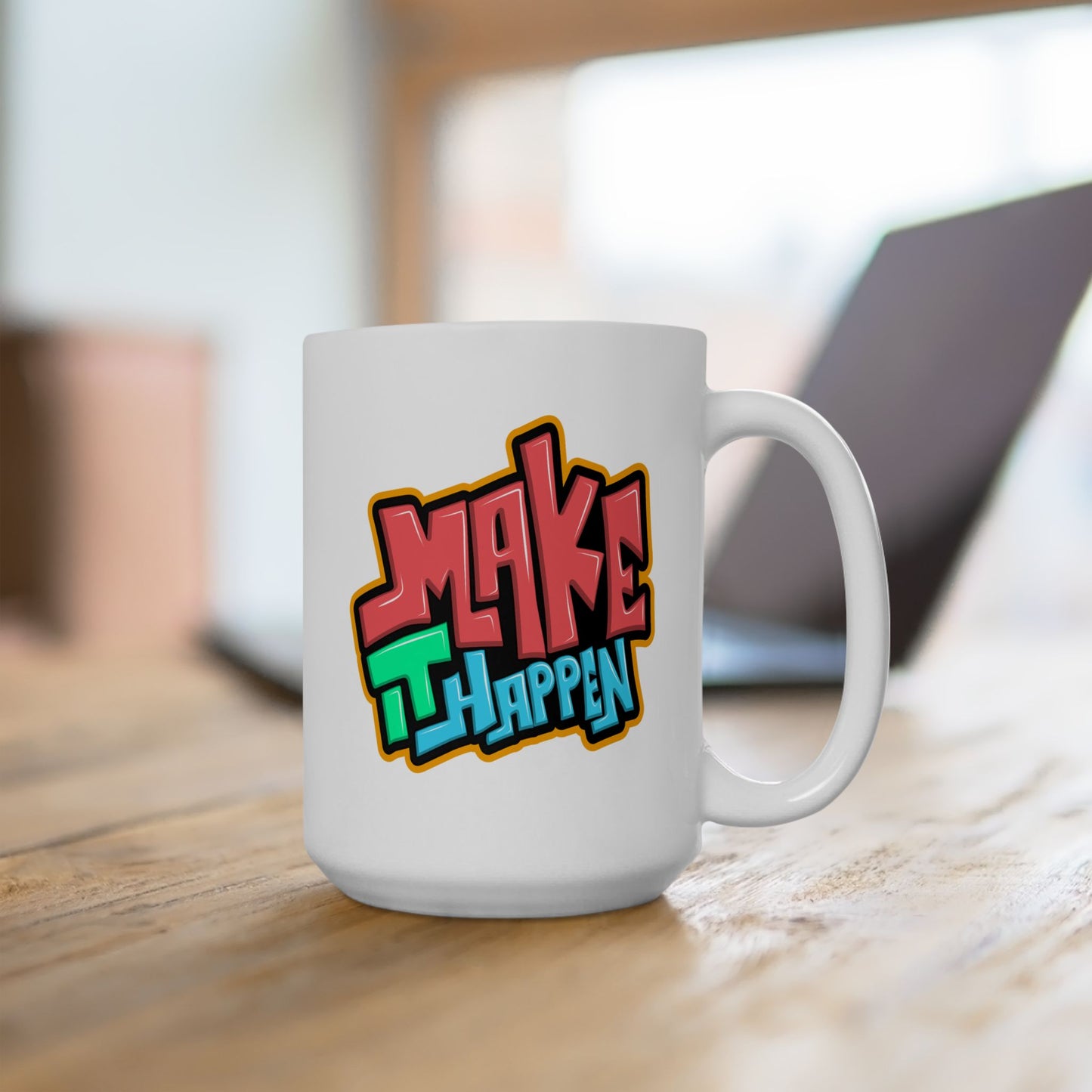 Motivation Mug - Make It Happen Graffiti