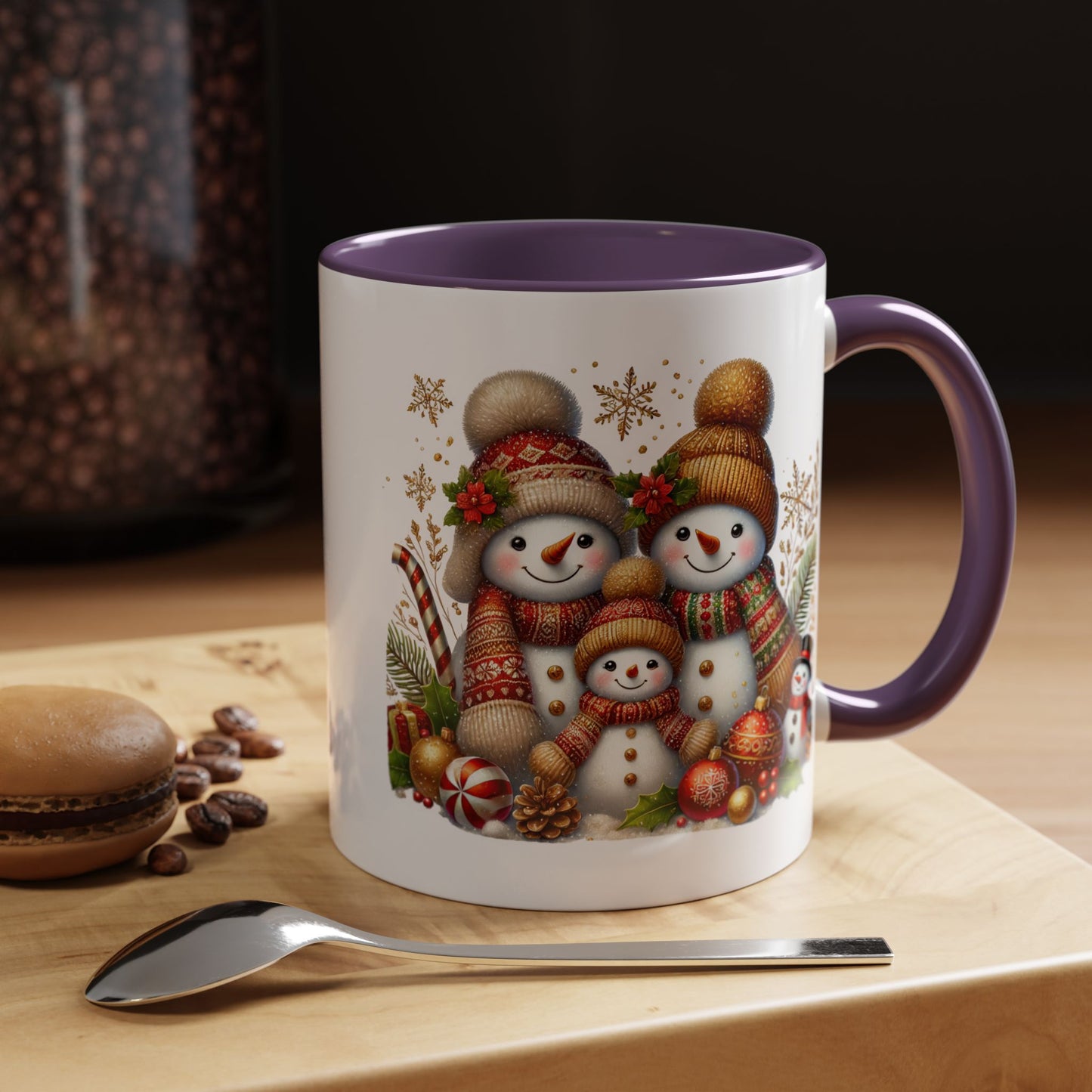Christmas Mug - Gold Snowman Family