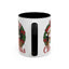 Christmas Mug - Merry Christmas Red Text Cat Presents Wreath