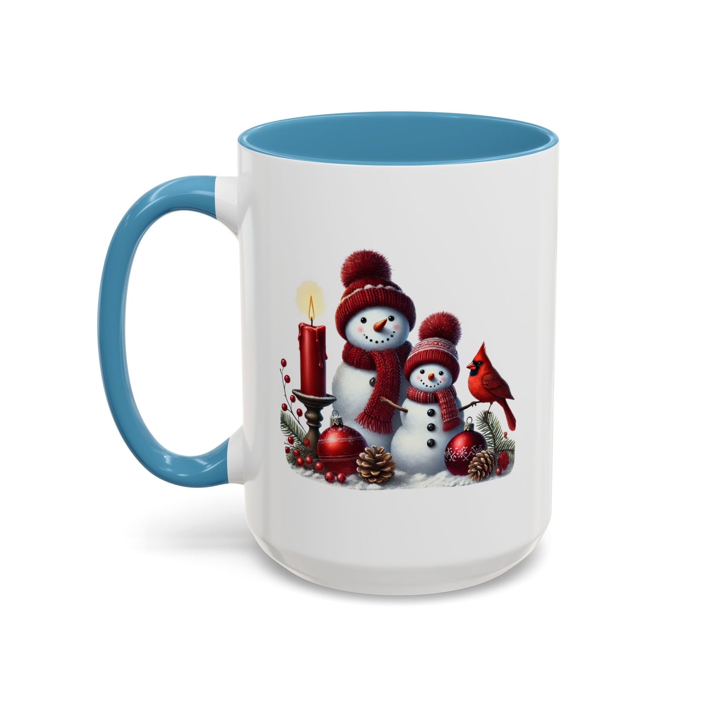 Christmas Mug - Burgundy Snowman Family