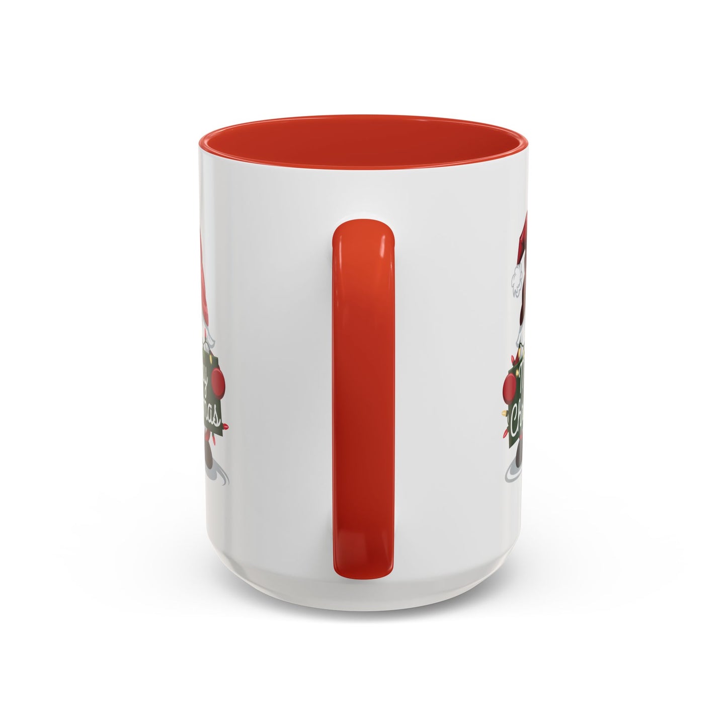 Christmas Mug - Merry Christmas White & Green Text Gnome Lights