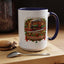 Christmas Mug - Happy Holidays White & Red Text Steam Locomotive