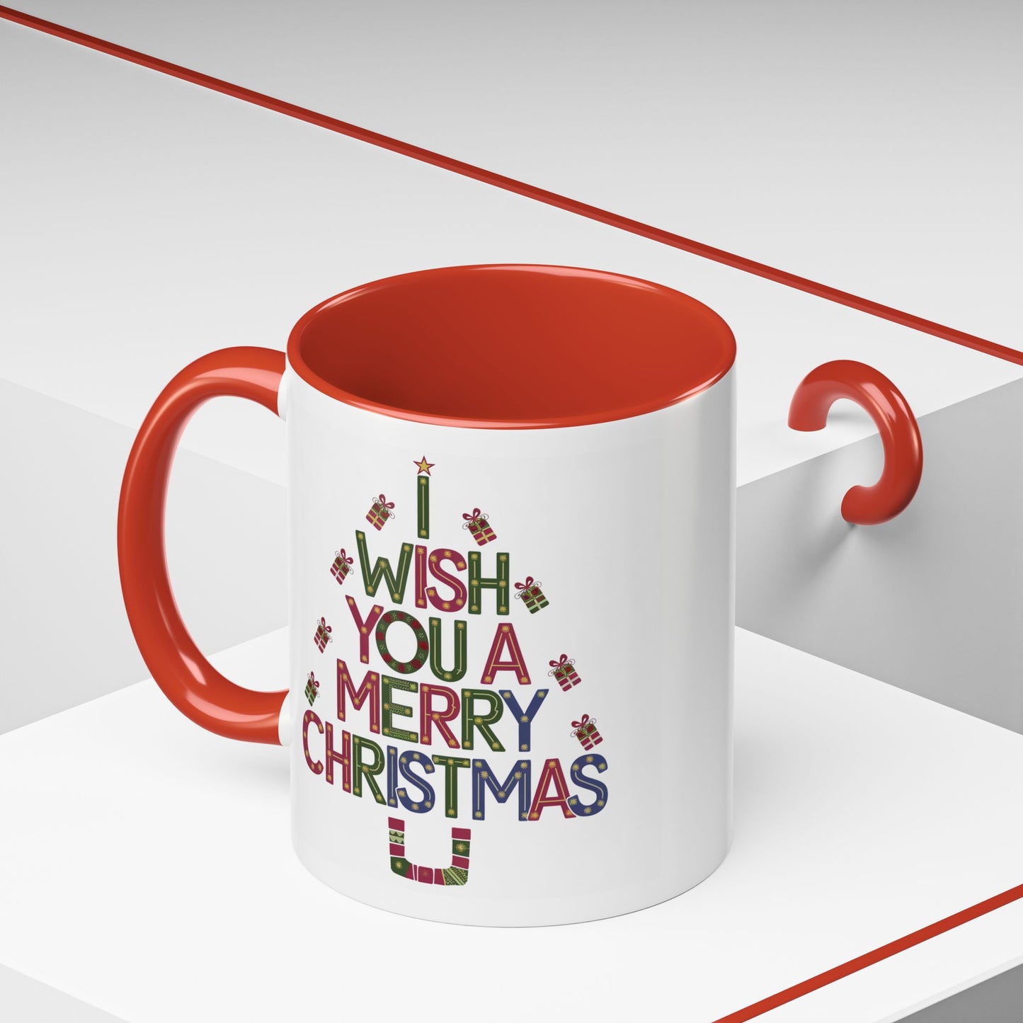 Christmas Mug - I Wish You a Merry Christmas Present Treee