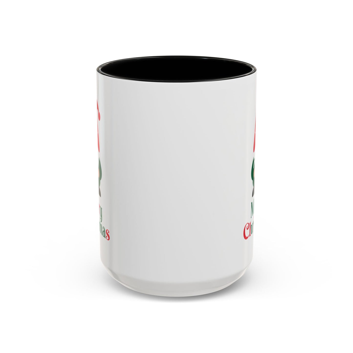 Christmas Mug - Merry Christmas Green & Red Text Gnome Candy Cane