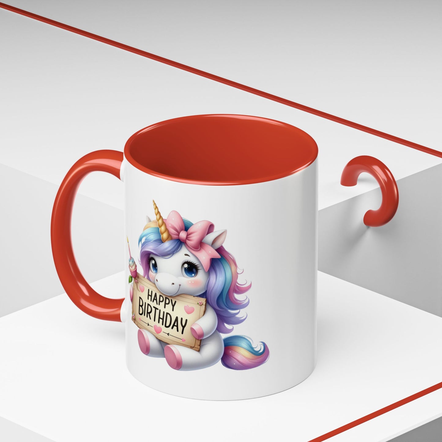 Birthday Mug - Girl Unicorn Happy Birthday Sign