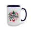 Christmas Mug - Merry Christmas Black Text Santa Reindeer Snowmen Ornaments