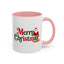 Christmas Mug - Merry Christmas Green & Red Text Santa Presents