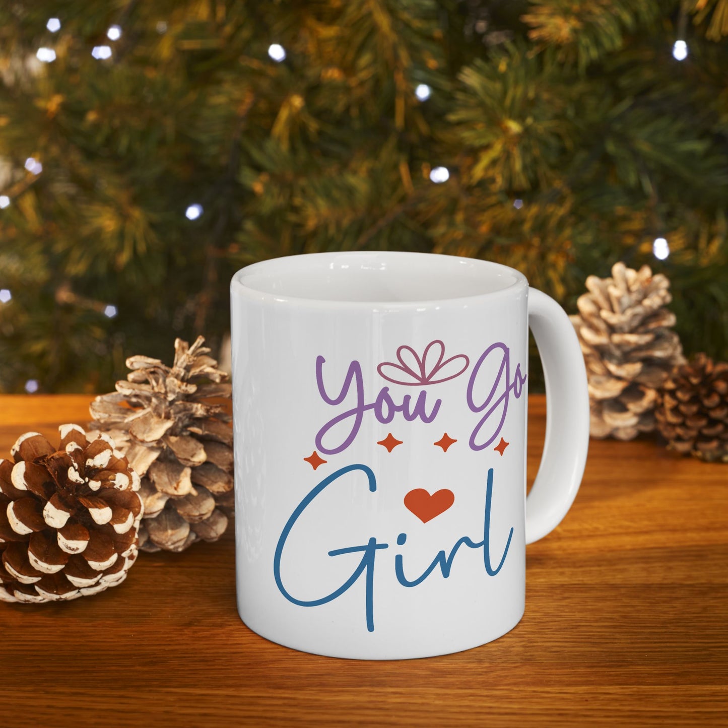 Motivation Mug - You Go Girl Heart & Stars