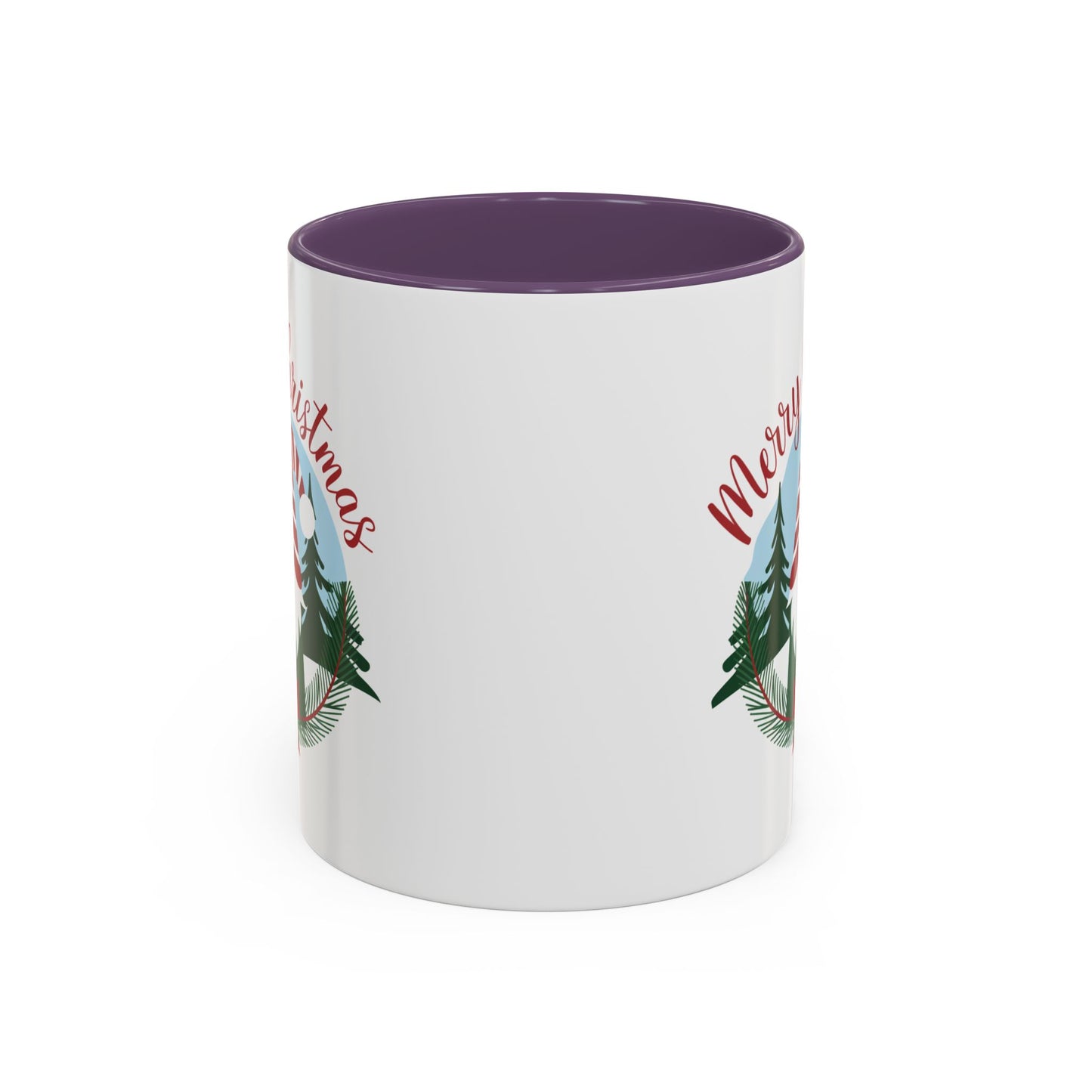 Christmas Mug - Merry Christmas Red Text Gnome Bow Tree