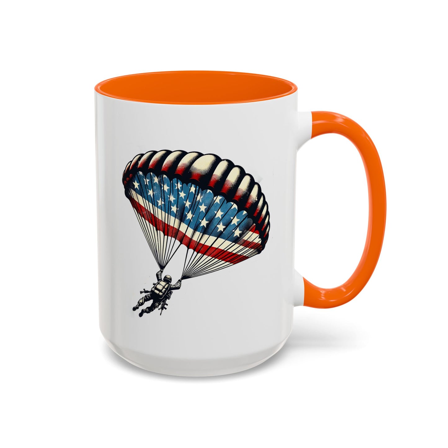 4th of July Mug - Airborne Soldier Parachute Flag
