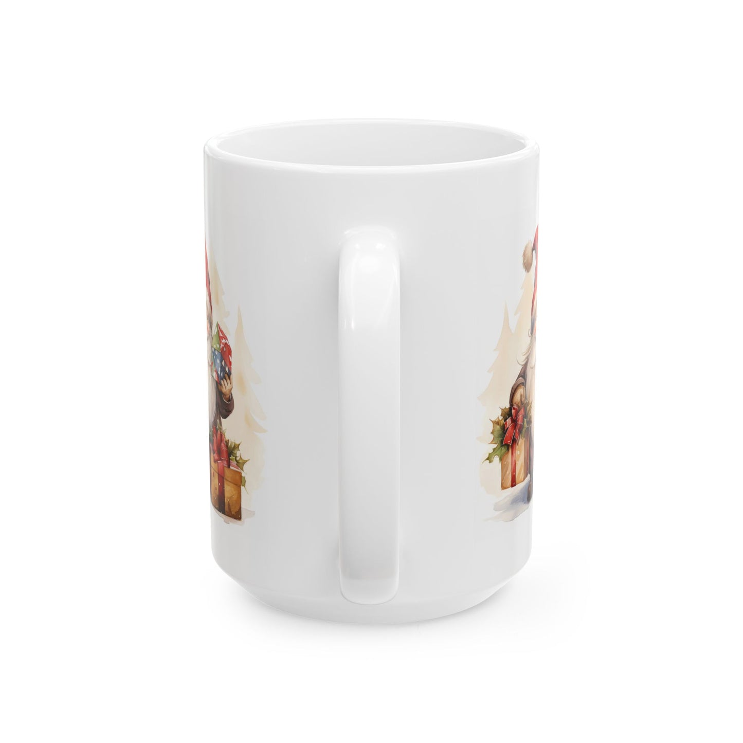 Christmas Mug - Happy Gnome with Presents