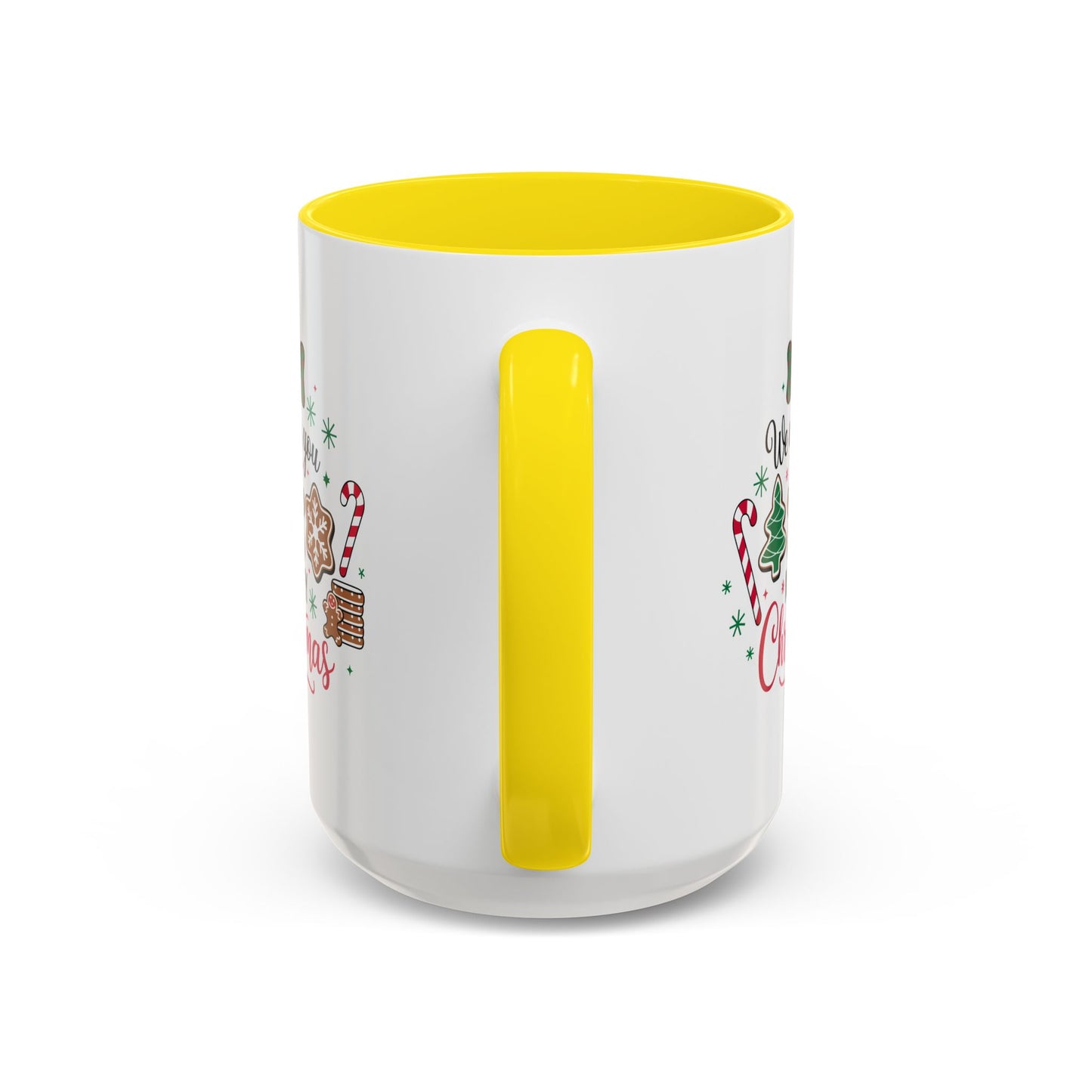 Christmas Mug - We Wish You a Merry Christmas Black & Red Text Cookies & Candy