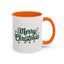 Christmas Mug - Merry Christmas Green Text Ornaments Candy Canes