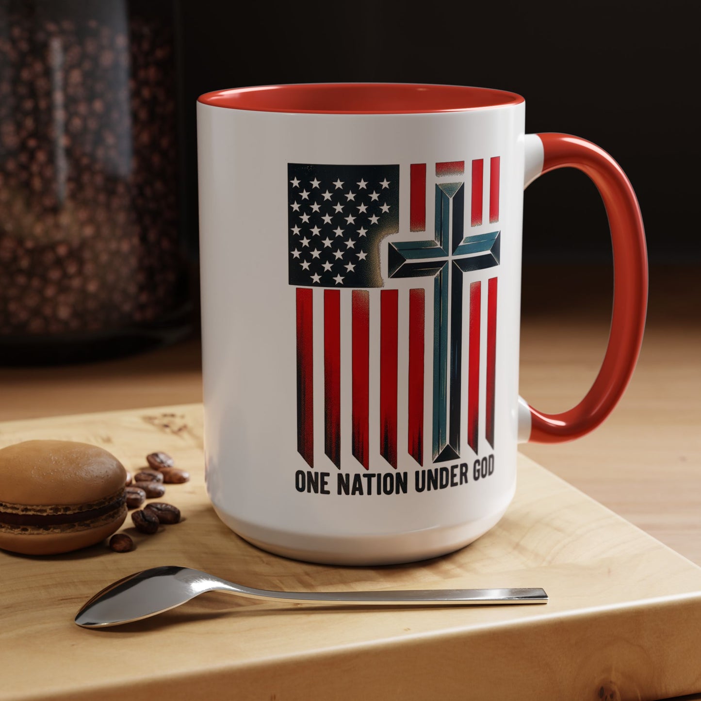 Religious Mug - One Nation Flag Cross