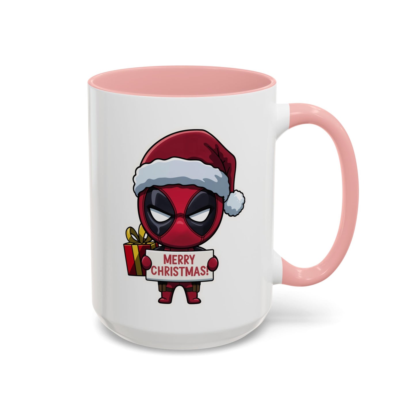 Christmas Mug - Merry Christmas Red Text Superhero