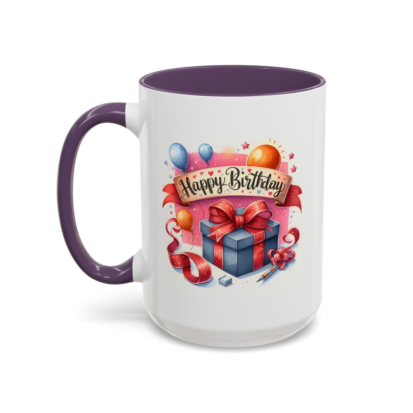 Birthday Mug - Present Pen Balloons
