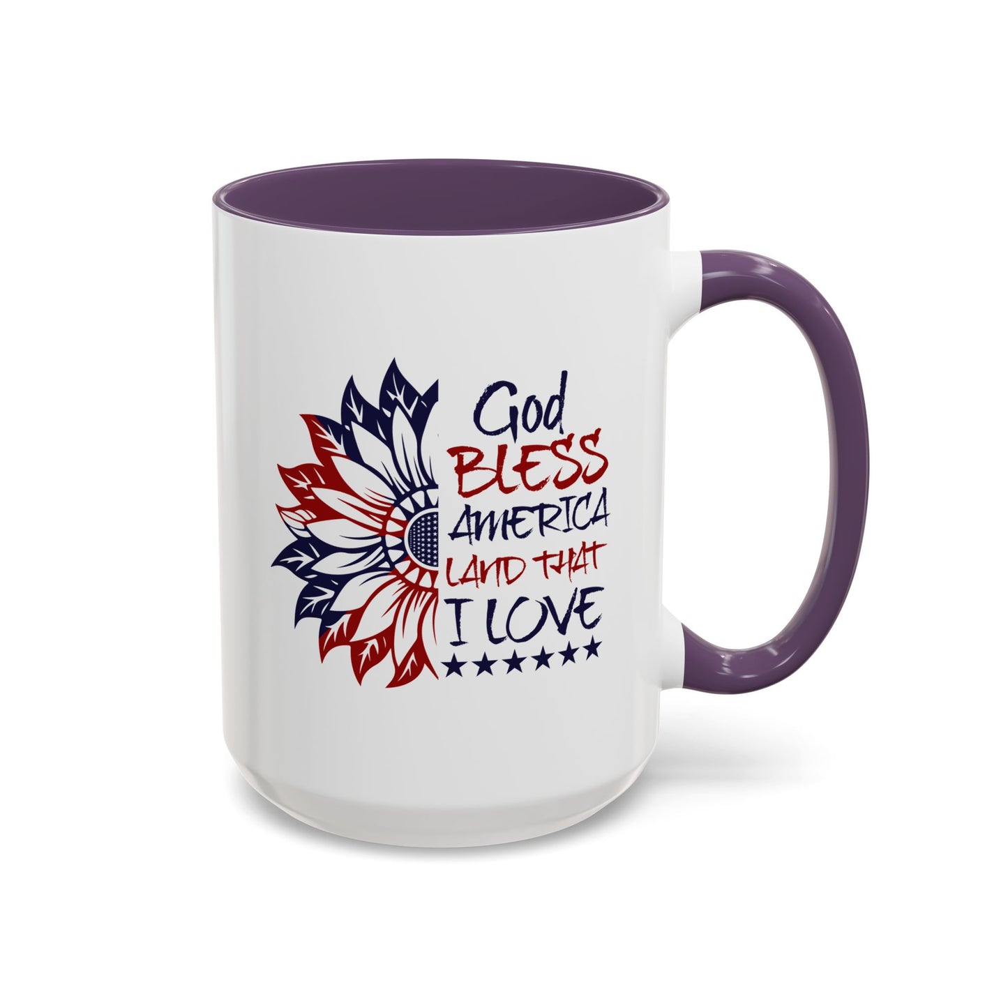 4th of July Mug - God Bless America Sunflower
