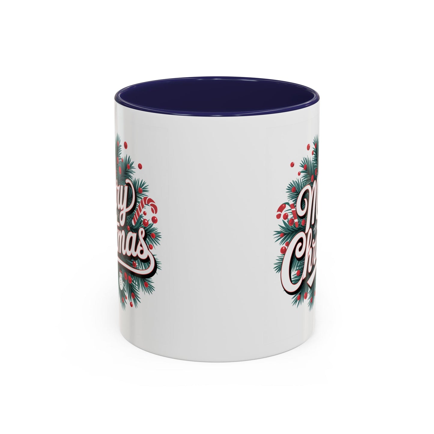 Christmas Mug - Merry Christmas White & Red Embossed Text