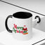 Christmas Mug - Merry Christmas Green & Red Text Santa Presents