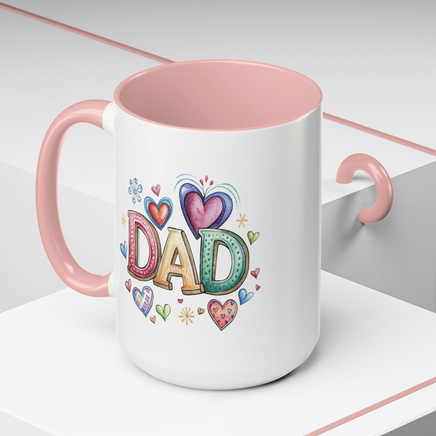 Father's Day Mug - Dad Hearts