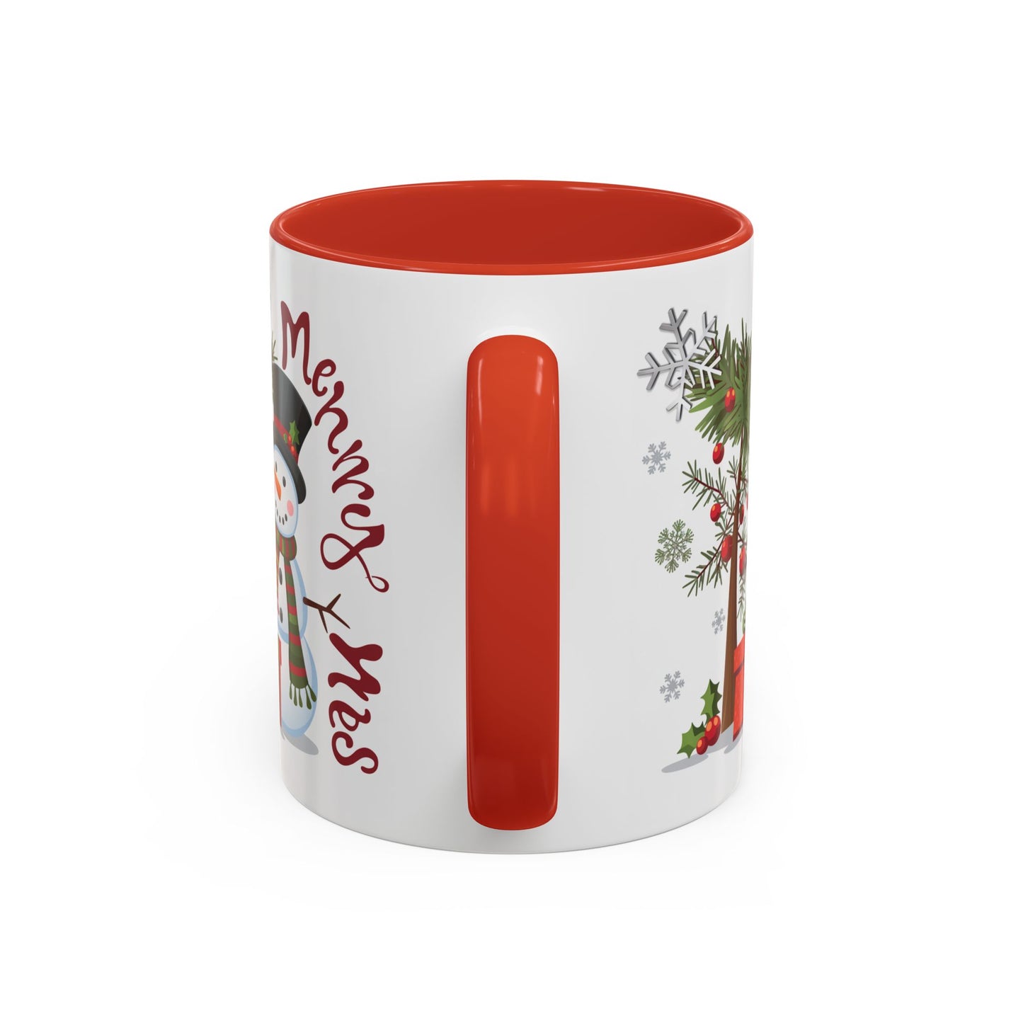 Christmas Mug - Merry Xmas Snowman Tree Present