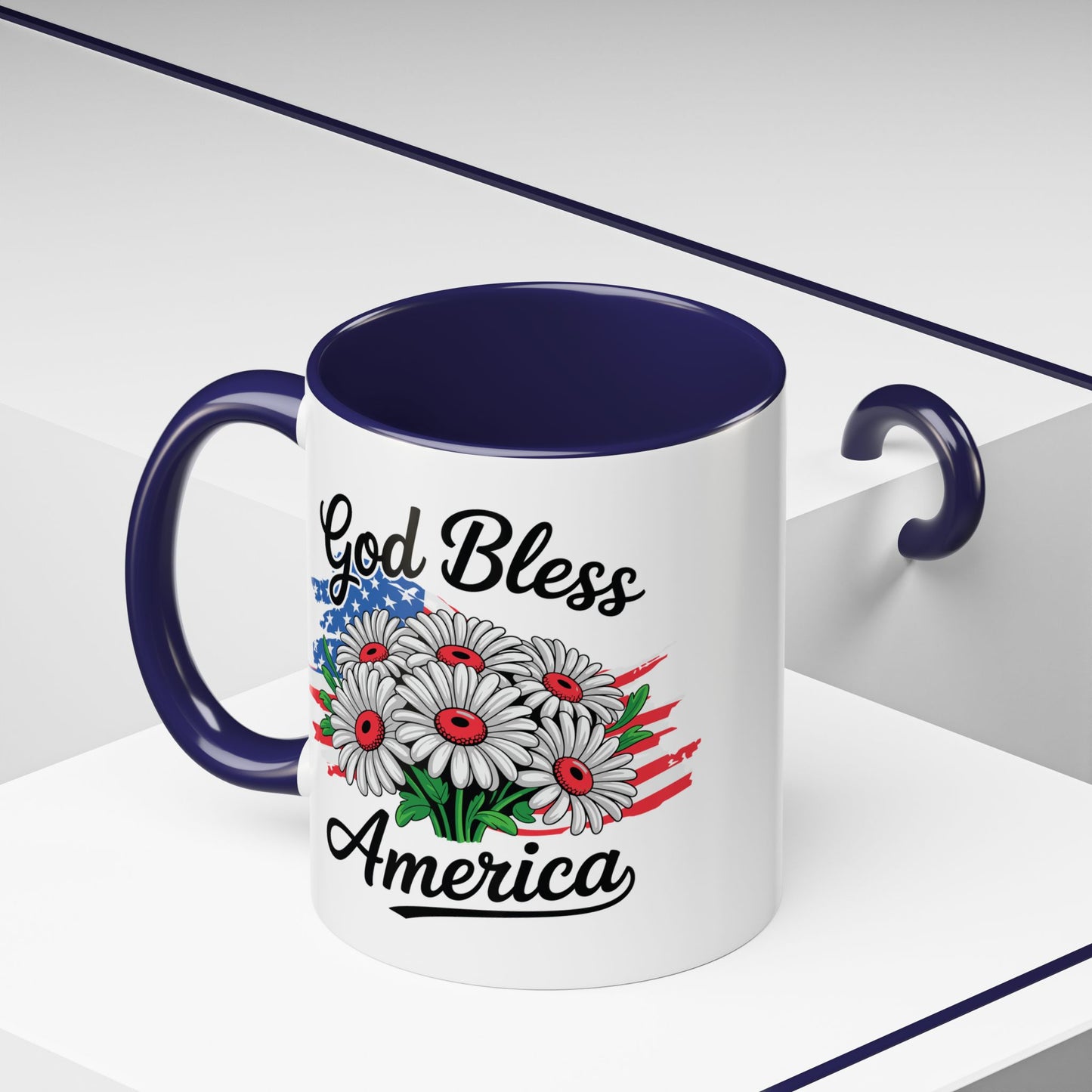 4th of July Mug - God Bless America Daisies