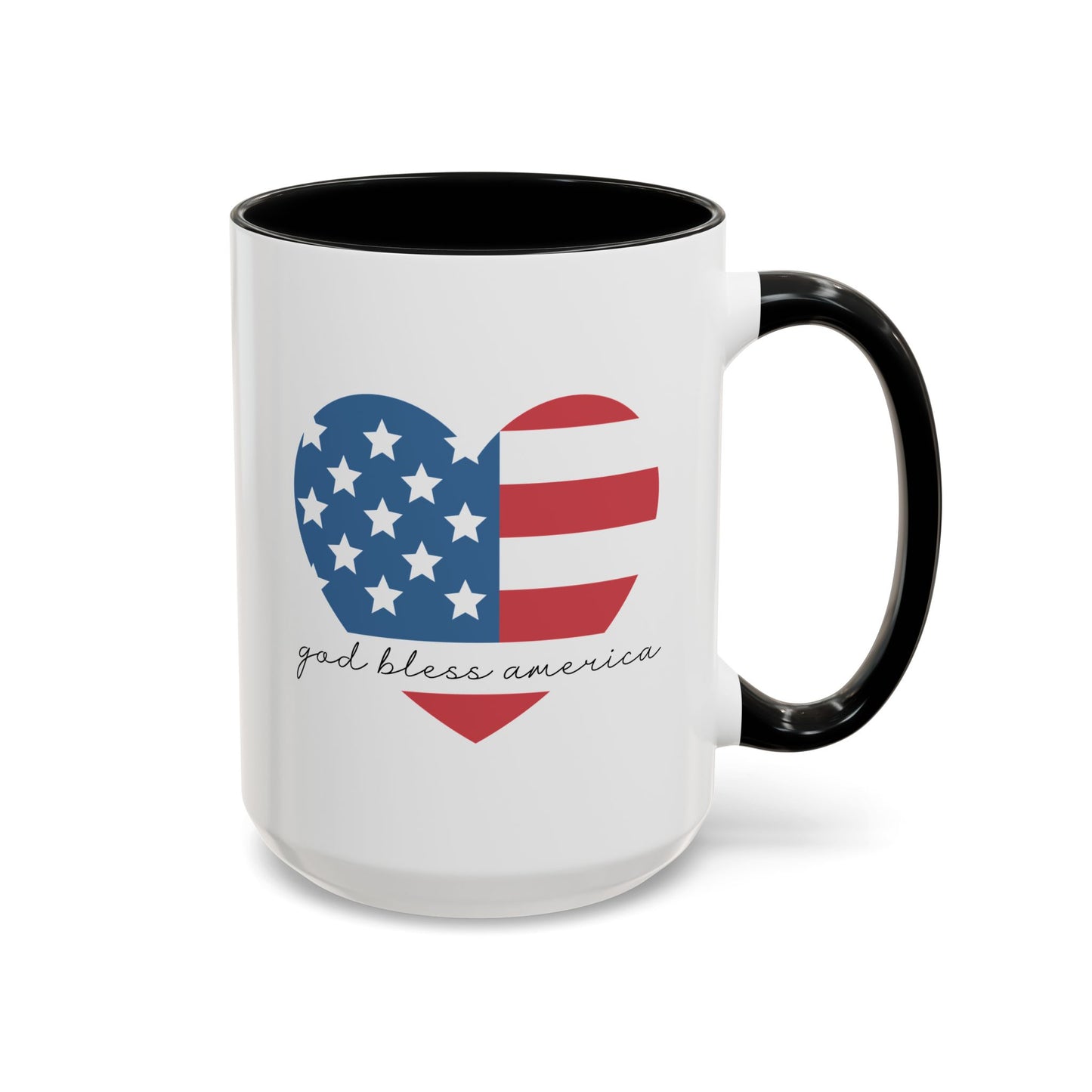 4th of July Mug - God Bless America Flag Heart
